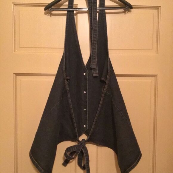 Lioness Black Denim Hills Halter Top L-Xl - Picture 7 of 8
